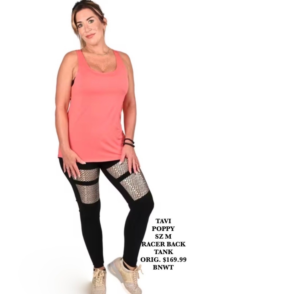 TAVI POPPY IN COLOR SZ M RACER BACK TANK  ORIG. $169.99 BNWT
